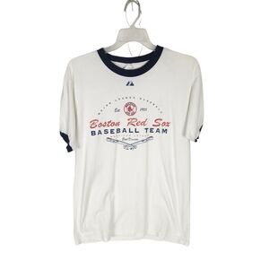 Majestic White and Navy Boston Red Sox Tee